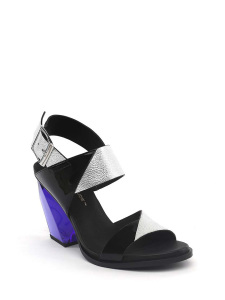 1020722903 Leona Slingback Hi,Босоножки женские,лак/кожа черный/серебряный арт. 5UN.UN53861.K