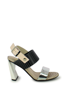 1021418027108 Zink Slingback Hi,Босоножки женские,кожа/текстиль бежевый/серебряный/черный арт. 5UN.UN53944.K