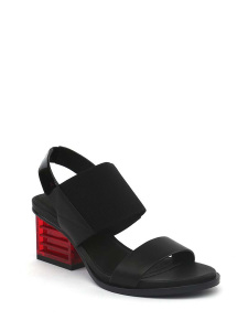 102080103 Mid Rise Slingback ,Босоножки женские,лак/текстиль/кожа _черный арт. 5UN.UN53887.K