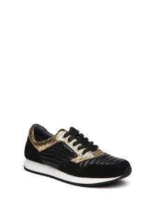 1004130946A15 runner mens,Кроссовки мужские,кожа черный/золотой арт. 2UN.UN44083.K