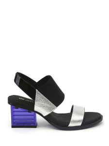 1020822903 Mid Rise Slingback ,Босоножки женские,лак/текстиль/кожа черный/серебряный арт. 5UN.UN53888.K